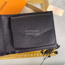 Louis Vuitton Classic Printed Leather Two Fold Short Wallet Blue M62288