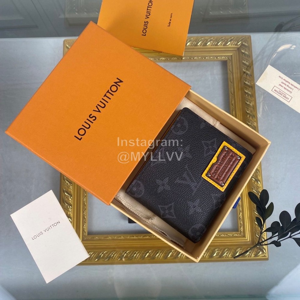 Louis Vuitton Classic Print Embossed Leather Two Fold Short Wallet M69253