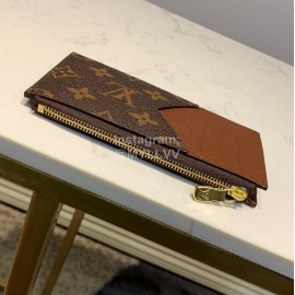 Louis Vuitton Exquisite Printed Leather Wallet Clip Coffee M64038