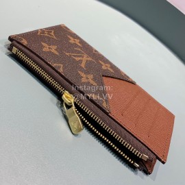 Louis Vuitton Exquisite Printed Leather Wallet Clip Coffee M64038