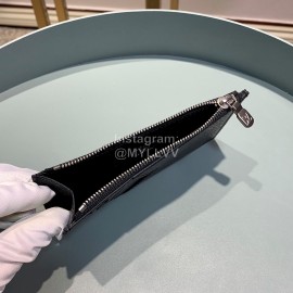 Louis Vuitton Exquisite Crisscross Leather Fashion Wallet Clip Black M64038