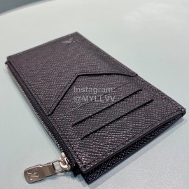 Louis Vuitton Exquisite Crisscross Leather Fashion Wallet Clip Black M64038