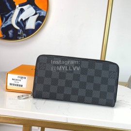 Louis Vuitton Fashion Daminer Plaid Canvas Long Zipper Wallet M63076