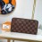 Louis Vuitton Fashion Daminer Plaid Canvas Long Zipper Wallet Coffee M60015
