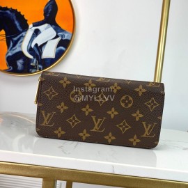 Louis Vuitton Fashion Daminer Printed Canvas Long Zipper Wallet Coffee M60017