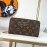 Louis Vuitton Fashion Daminer Printed Canvas Long Zipper Wallet Coffee M60017