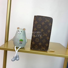 Louis Vuitton Fashion Daminer Printed Canvas Long Zipper Wallet Coffee M60017