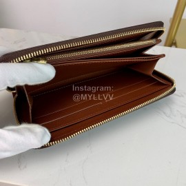 Louis Vuitton Fashion Daminer Printed Canvas Long Zipper Wallet Coffee M60017