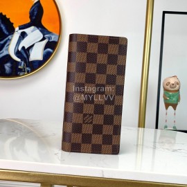 Louis Vuitton Fashion Daminer Plaid Canvas Long Two Fold Wallet Coffee M60017