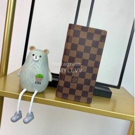 Louis Vuitton Fashion Daminer Plaid Canvas Long Two Fold Wallet Coffee M60017