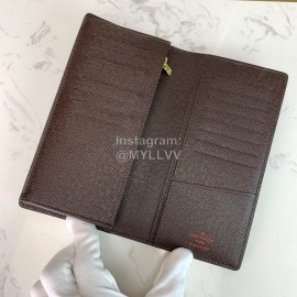 Louis Vuitton Fashion Daminer Plaid Canvas Long Two Fold Wallet Coffee M60017
