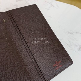 Louis Vuitton Fashion Daminer Plaid Canvas Long Two Fold Wallet Coffee M60017