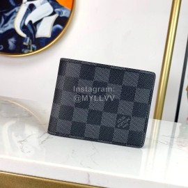 Louis Vuitton Fashion Daminer Plaid Canvas Short Two Fold Wallet N62663