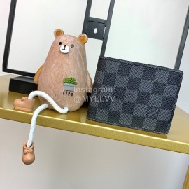 Louis Vuitton Fashion Daminer Plaid Canvas Short Two Fold Wallet N62663