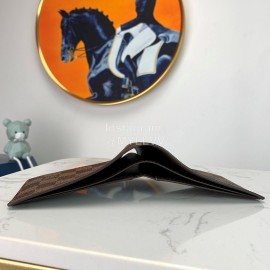 Louis Vuitton Fashion Daminer Plaid Canvas Short Two Fold Wallet Coffee N60895