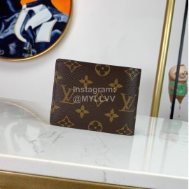 Louis Vuitton Fashion Daminer Printed Canvas Short Two Fold Wallet Coffee M60895