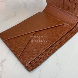 Louis Vuitton Fashion Daminer Printed Canvas Short Two Fold Wallet Coffee M60895