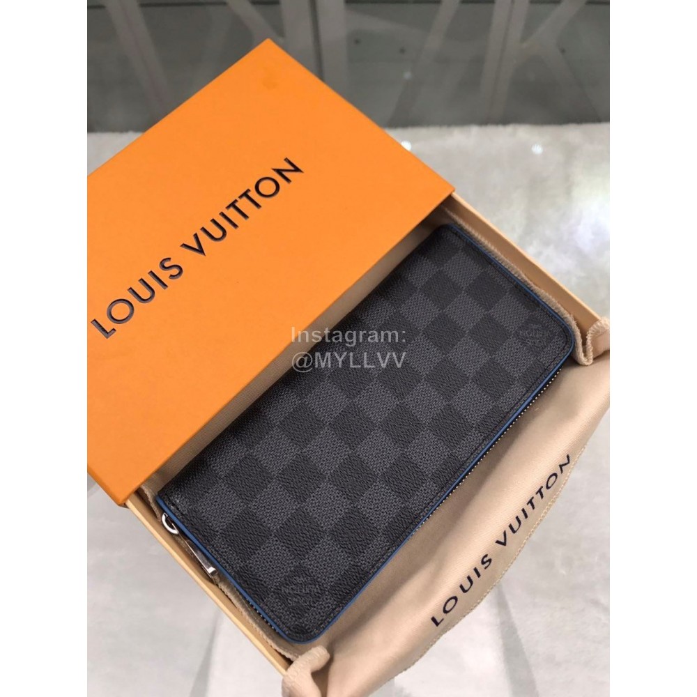 Louis Vuitton Classic Plaid Canvas Zipper Long Wallet N63305