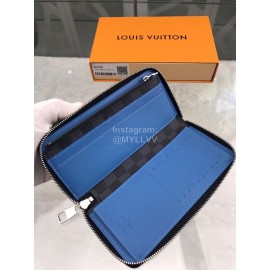 Louis Vuitton Classic Plaid Canvas Zipper Long Wallet N63305