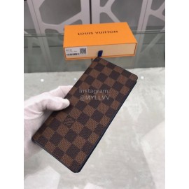 Louis Vuitton Classic Plaid Canvas Two Fold Long Wallet Coffee N63168