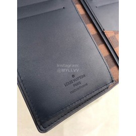 Louis Vuitton Classic Plaid Canvas Two Fold Long Wallet Coffee N63168