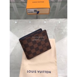 Louis Vuitton Classic Plaid Canvas Two Fold Short Wallet Coffee N63167