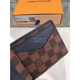 Louis Vuitton Classic Plaid Canvas Two Fold Short Wallet Coffee N63167