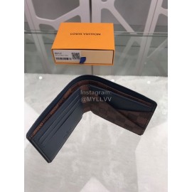 Louis Vuitton Classic Plaid Canvas Two Fold Short Wallet Coffee N63167