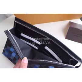 Louis Vuitton Fashion Coated Plaid Canvas Mosaic Medium Handbag Blue N41696