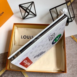 Louis Vuitton Exquisite Printed Canvas Medium Handbag White M61692