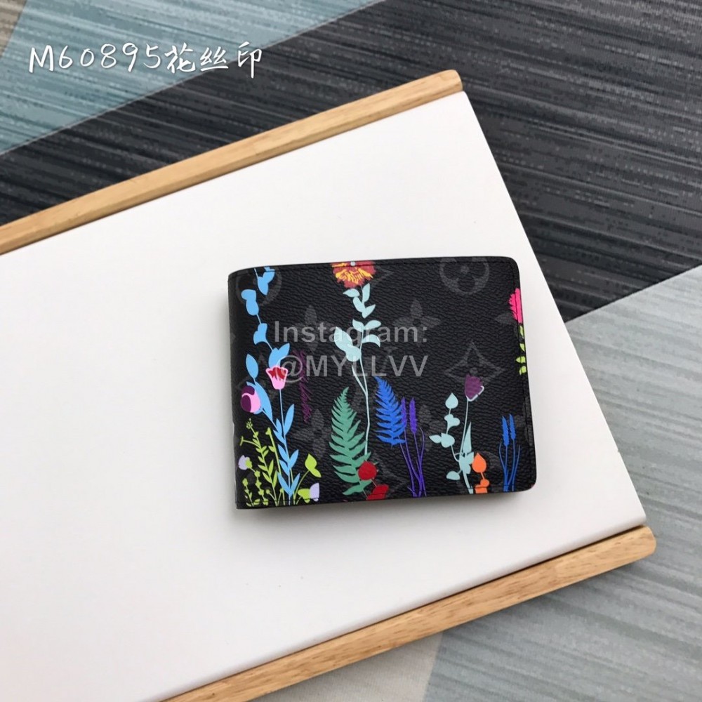 Louis Vuitton Fashion Flower Print Short Two Fold Wallet M60895