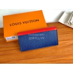 Louis Vuitton Fashion Color Matching Leather Long Two Fold Wallet M68718