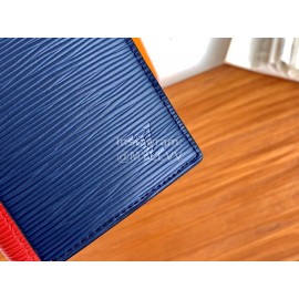 Louis Vuitton Fashion Color Matching Leather Long Two Fold Wallet M68718