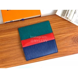 Louis Vuitton Fashion Color Matching Leather Long Two Fold Wallet M68718