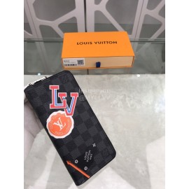 Louis Vuitton Exquisite Plaid Canvas Long Zipper Wallet N64443