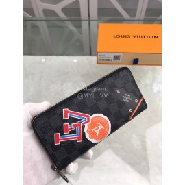 Louis Vuitton Exquisite Plaid Canvas Long Zipper Wallet N64443