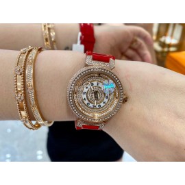 Louis Vuitton 316l Fine Steel Case Gold Diamond Dial Watch