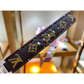 Louis Vuitton 316l Fine Steel Case SiLouis Vuittoner Diamond Dial Brown Strap Watch