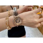 Louis Vuitton 316l Fine Steel Case God Diamond Dial Brown Strap Watch