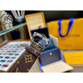 Louis Vuitton Cowhide Strap Diamond Dial Watch For Women Brown