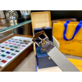 Louis Vuitton Cowhide Strap Diamond Dial Watch For Women