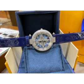 Louis Vuitton New Cowhide Strap Diamond Dial Watch For Women