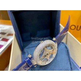 Louis Vuitton New Cowhide Strap Diamond Dial Watch For Women
