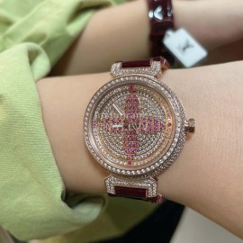 Louis Vuitton Luminous Pointer 316l Fine Steel Case Watch Wine Red