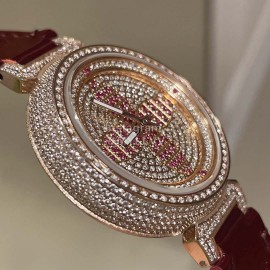 Louis Vuitton Luminous Pointer 316l Fine Steel Case Watch Wine Red