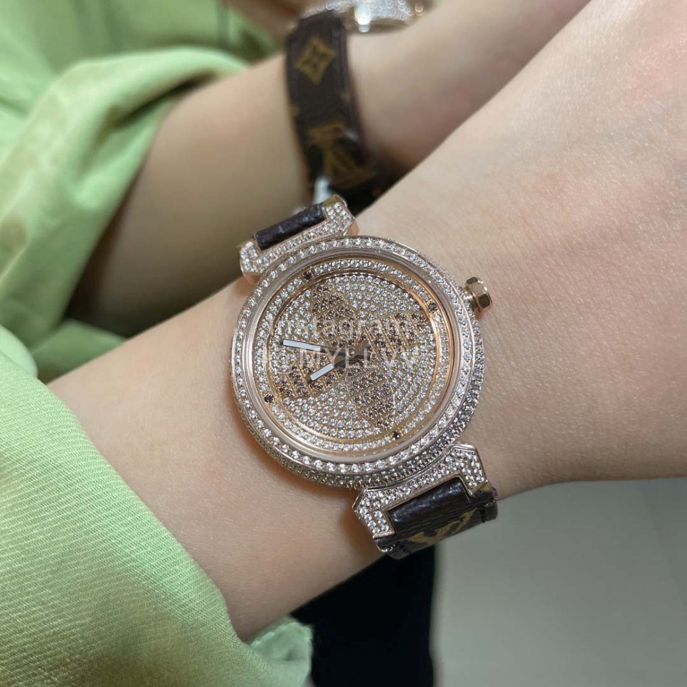 Louis Vuitton Luminous Pointer 316l Fine Steel Case Watch Brown