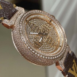 Louis Vuitton Luminous Pointer 316l Fine Steel Case Watch Brown