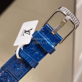 Louis Vuitton Luminous Pointer 316l Fine Steel Case Diamond Watch Blue