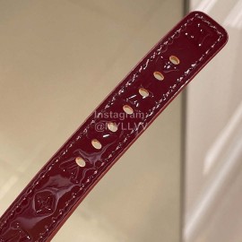 Louis Vuitton Luminous Pointer 316l Fine Steel Case Diamond Watch Wine Red