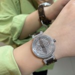 Louis Vuitton Luminous Pointer 316l Fine Steel Case Diamond Watch Brown